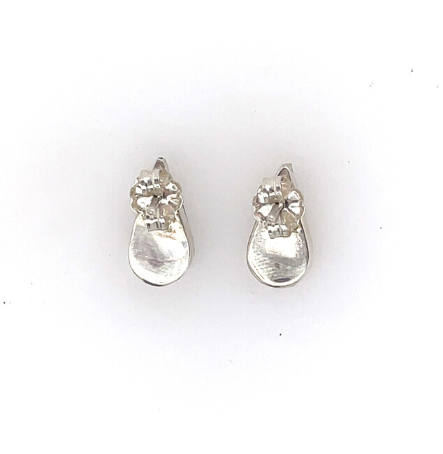 SILVER ONYX EARRINGS ZUNI - JUDITH HOMER