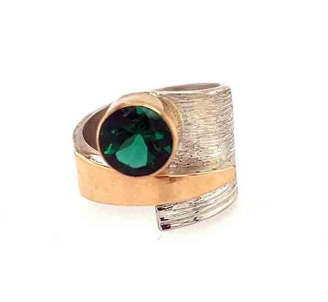 SILVER/14K HELENITE WRAP RING-8.5