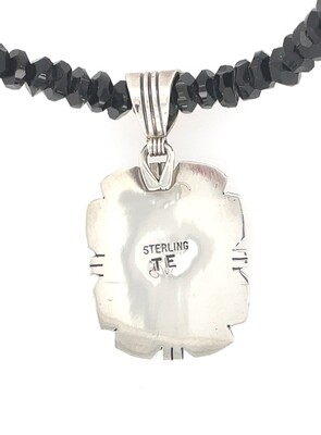 SILVER ONYX PENDANT NAVAJO - TED ETSITTY