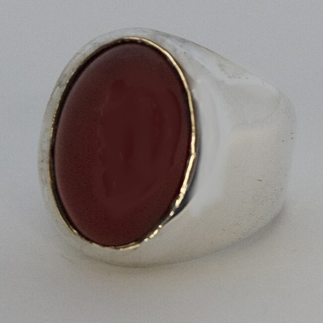 SILVER CARNELIAN RING-6.5