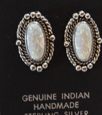 SS LNG OVL WHT OPAL EARRINGS W/BRD-JAN MARIANO