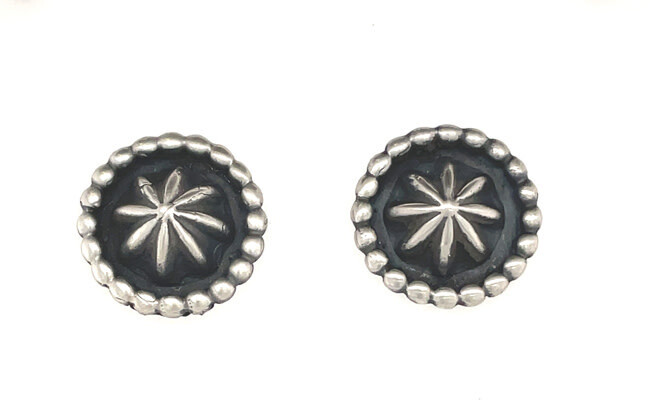 SILVER STAR EARRINGS NAVAJO - LOUISE JOE