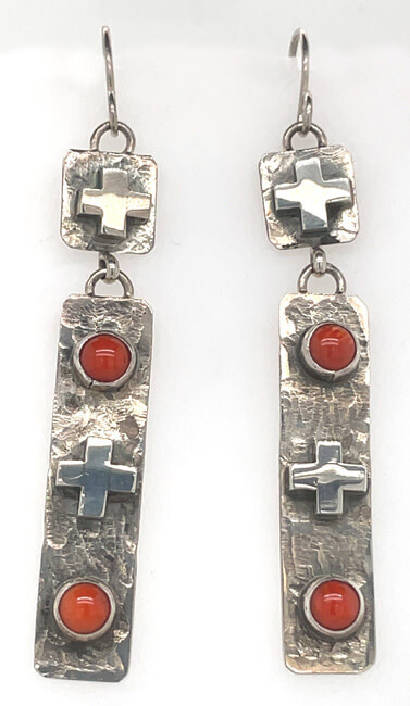 SILVER EARRINGS NAVAJO - BB &amp; NAKAI