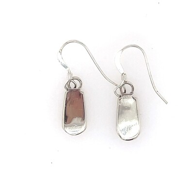 SILVER ONYX INLAY EARRINGS ZUNI-VALENTNO LAATE
