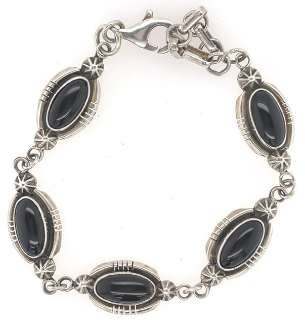 SILVER ONYX BRACELET NAVAJO - RB