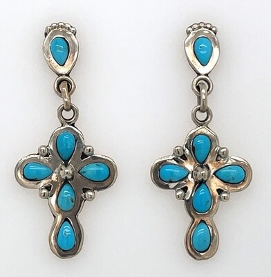 SILVER EARRINGS NAVAJO - WENDELL JAKE