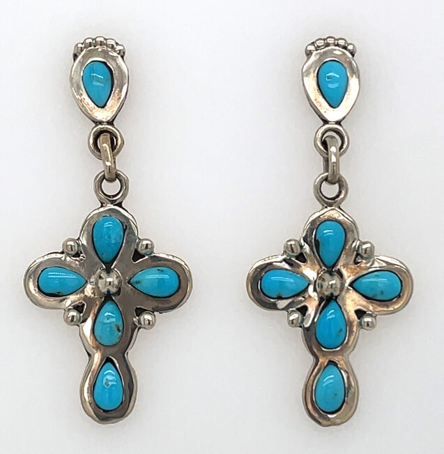 SILVER EARRINGS NAVAJO - WENDELL JAKE