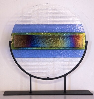 "TRAILS END" 21.5X19.5x5 Fused Glass