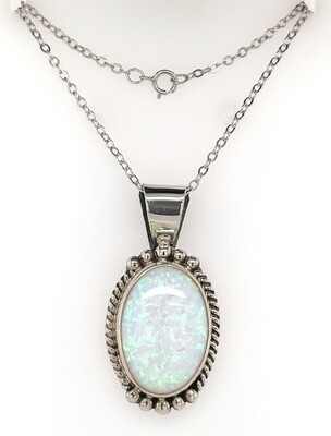 SILVER OPAL PENDANT NAVAJO-JAN MARIANO