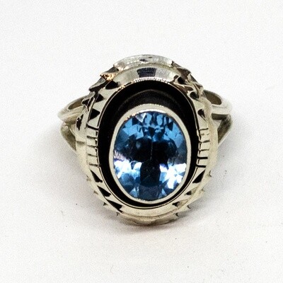 SILVER RING NAVAJO - SHENNA JACK - SIZE 8