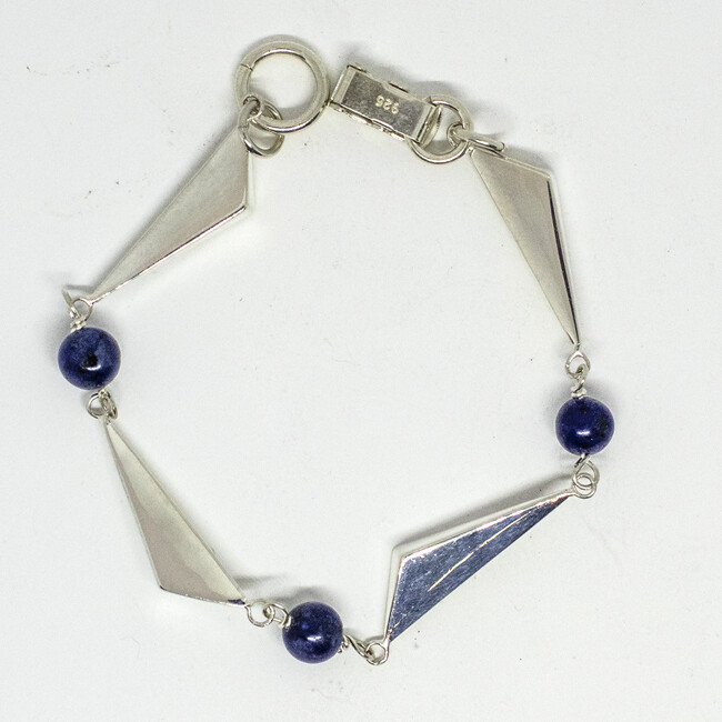 SILVER LAPIS BRACELET