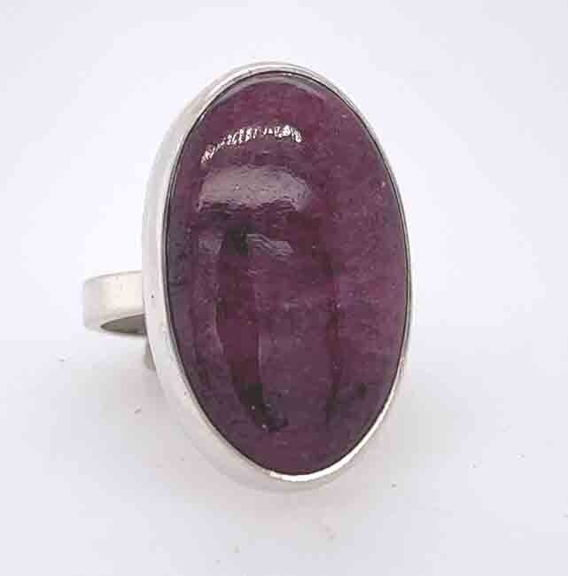 SILVER RUBY RING ASR80-ADJ