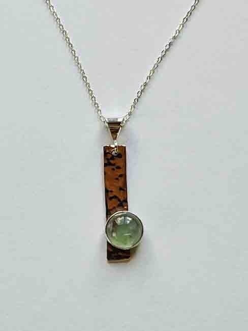 MIXED METALS CHALCEDONY NECKLACE