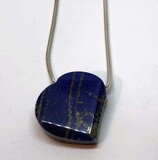 SILVER LAPIS HEART NECKLACE