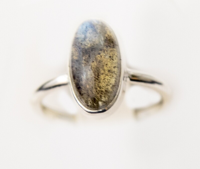 SILVER LABRADORITE RING ASR62-9