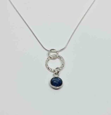 SILVER SAPPHIRE PENDANT