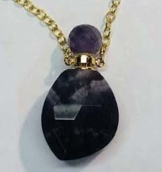 GOLD STAINLESS AMETHYST NECKLACE FJN103-A