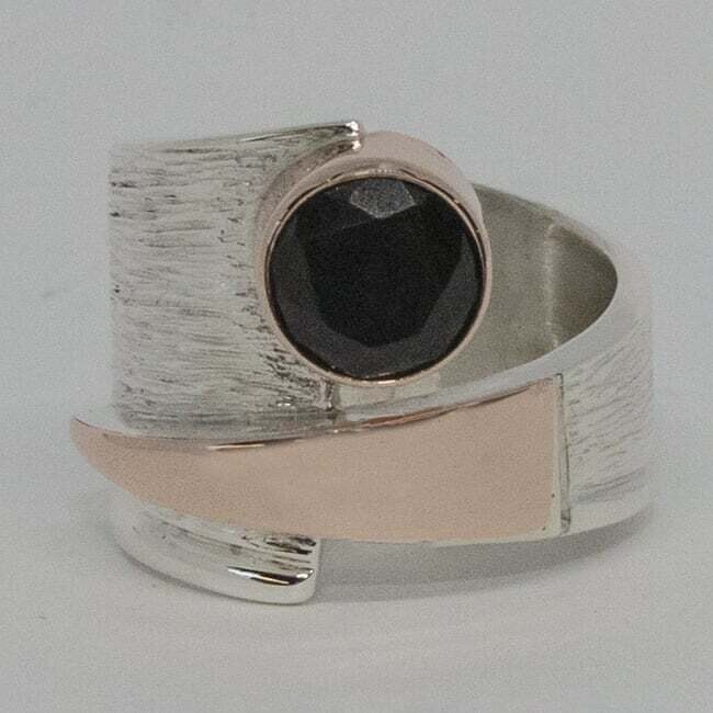 SILVER/14K TOURMALINE WRAP RING-6.5