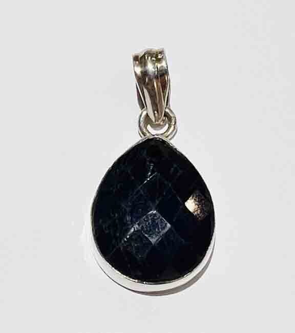 SILVER TEARDROP SAPPHIRE PENDANT