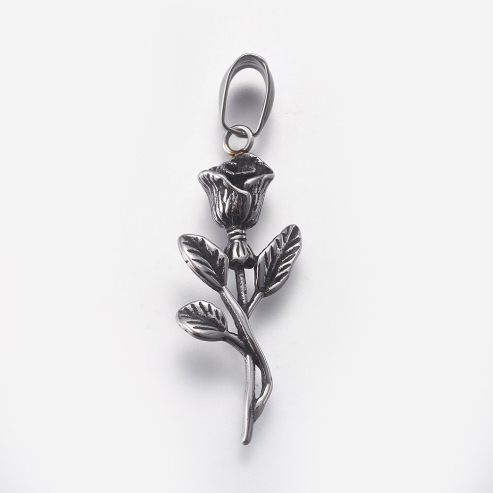 STAINLESS ROSE PENDANT FJP30
