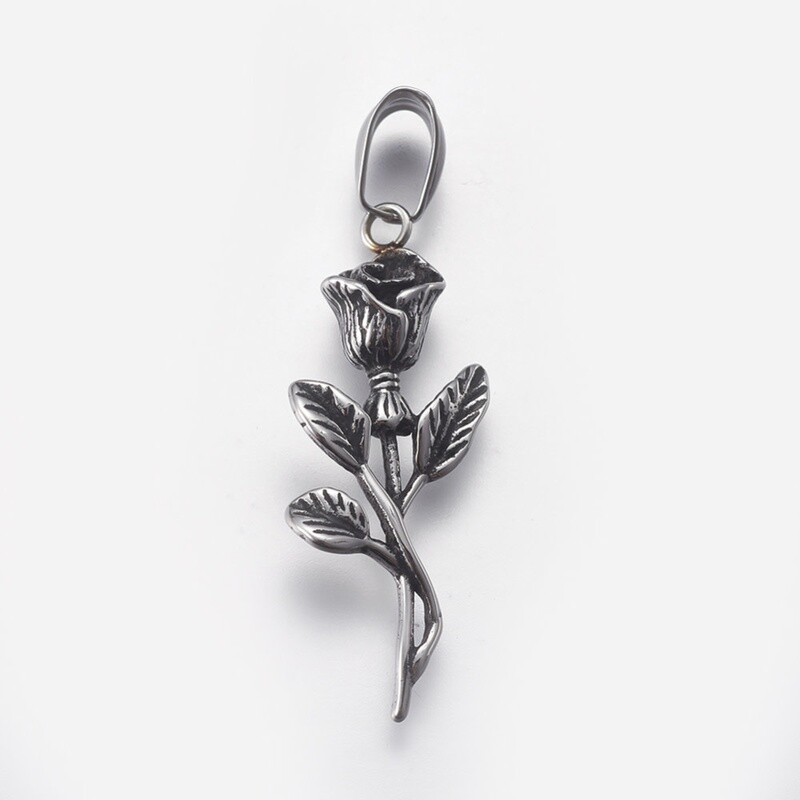 STAINLESS ROSE PENDANT FJP30