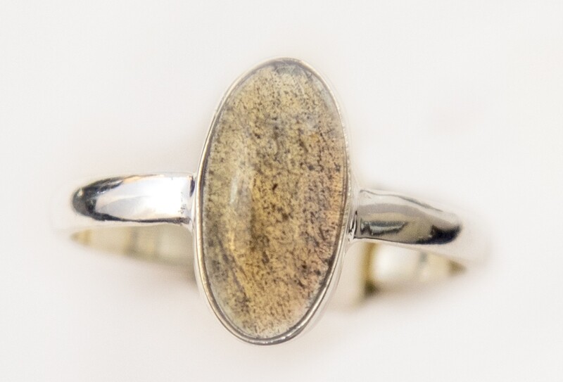 SILVER LABRADORITE RING ASR62-6.5