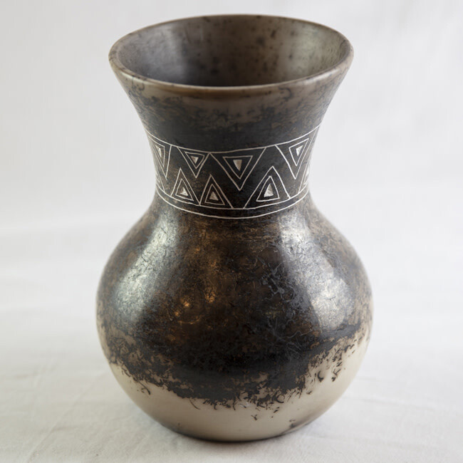 &quot;FLARE VASE&quot; Horsehair Pottery NHP53 7X4.5