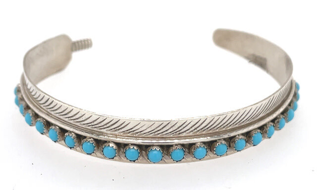 SILVER FEATHER CUFF BRACELET NAVAJO - AARON DAVIS