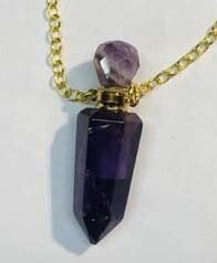 GOLD STAINLESS AMETHYST NECKLACE FJN104-A