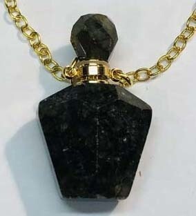GOLD STAINLESS LABRADORITE NECKLACE FJN101-L