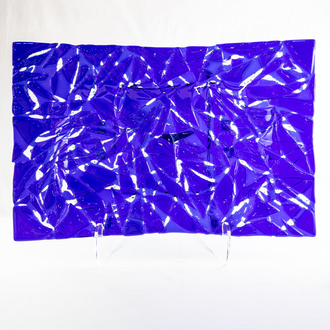 BLUE ICE TRAY 12.5x19.5x2 Fused Glass