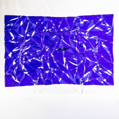 BLUE ICE TRAY 12.5x19.5x2 Fused Glass