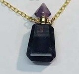 GOLD STAINLESS AMETHYST NECKLACE FJN102-A