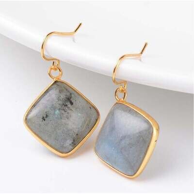 GOLD STAINLESS LABRADORITE STAINLESS EARRINGS FJE129