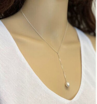 SILVER PEARL NECKLACE