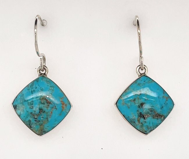 SILVER TURQUOISE EARRINGS NAVAJO - CATHIE WEBSTER