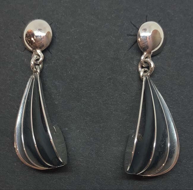SILVER EARRINGS NAVAJO - JAMES BAHE