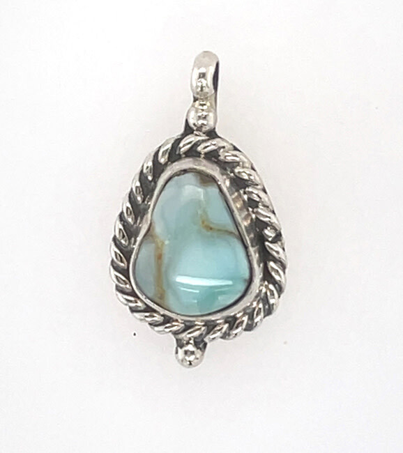 SILVER TURQUOISE PENDANT NAVAJO - JAN MARIANO