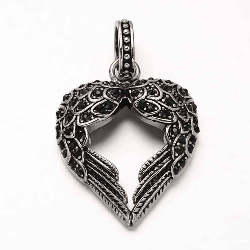 STAINLESS WING CZ PENDANT FJP37