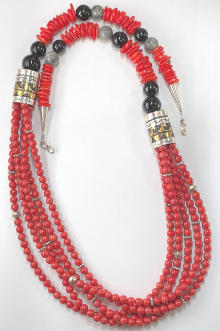 SILVER/GOLDFILLED NECKLACE NAVAJO - T&amp;R SINGER