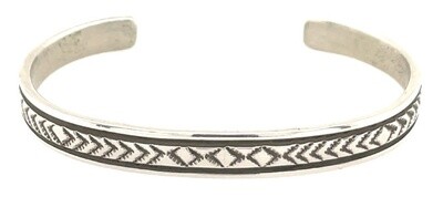 SILVER CUFF BRACELET NAVAJO - BRUCE MORGAN SILVER CUFF BRACELET NAVAJO - BRUCE MORGAN