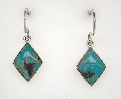 SILVER TURQUOISE EARRINGS NAVAJO - MARTINEZ