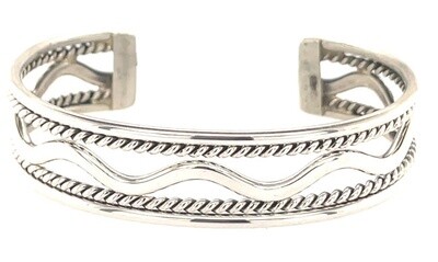 SILVER CUFF BRACELET NAVAJO - E. TAHE