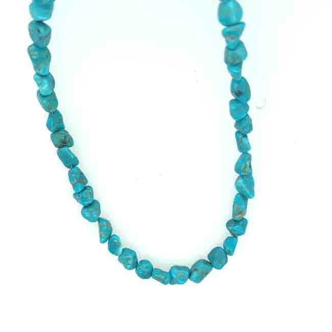 SILVER TURQUOISE NECKLACE NAN63 SANTO DOMINGO - ROMONA BIRD