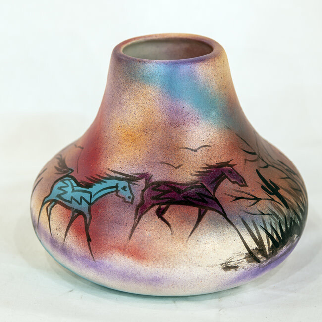 &quot;SW LARGE SHAMAN SPIRIT&quot; Painted Pottery 7.5x9