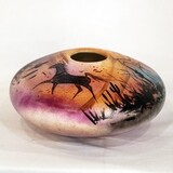 &quot;SW MEDIUM FLAT SEED POT&quot; Painted Pottery 6x11