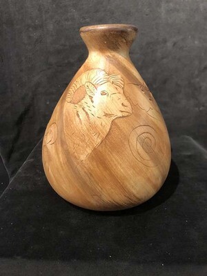 &quot;SACRED VESSEL&quot; Petroglyph Pottery 9x6