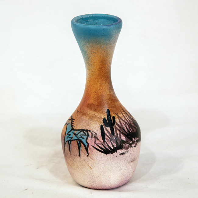 &quot;SW BUD VASE&quot; Painted Pottery 8x4