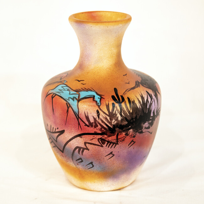 &quot;SW MEDIUM SACRED SONG&quot; Painted Pottery 10x7