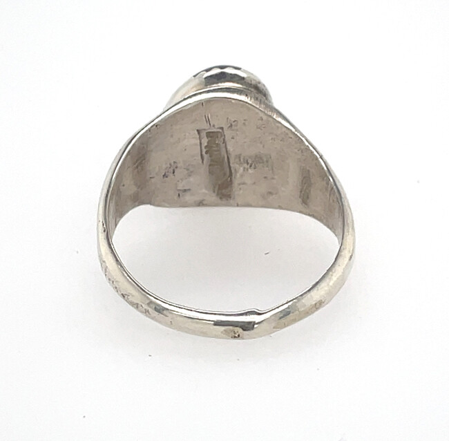 SILVER ONYX RING NAVAJO -RB - SIZE 9